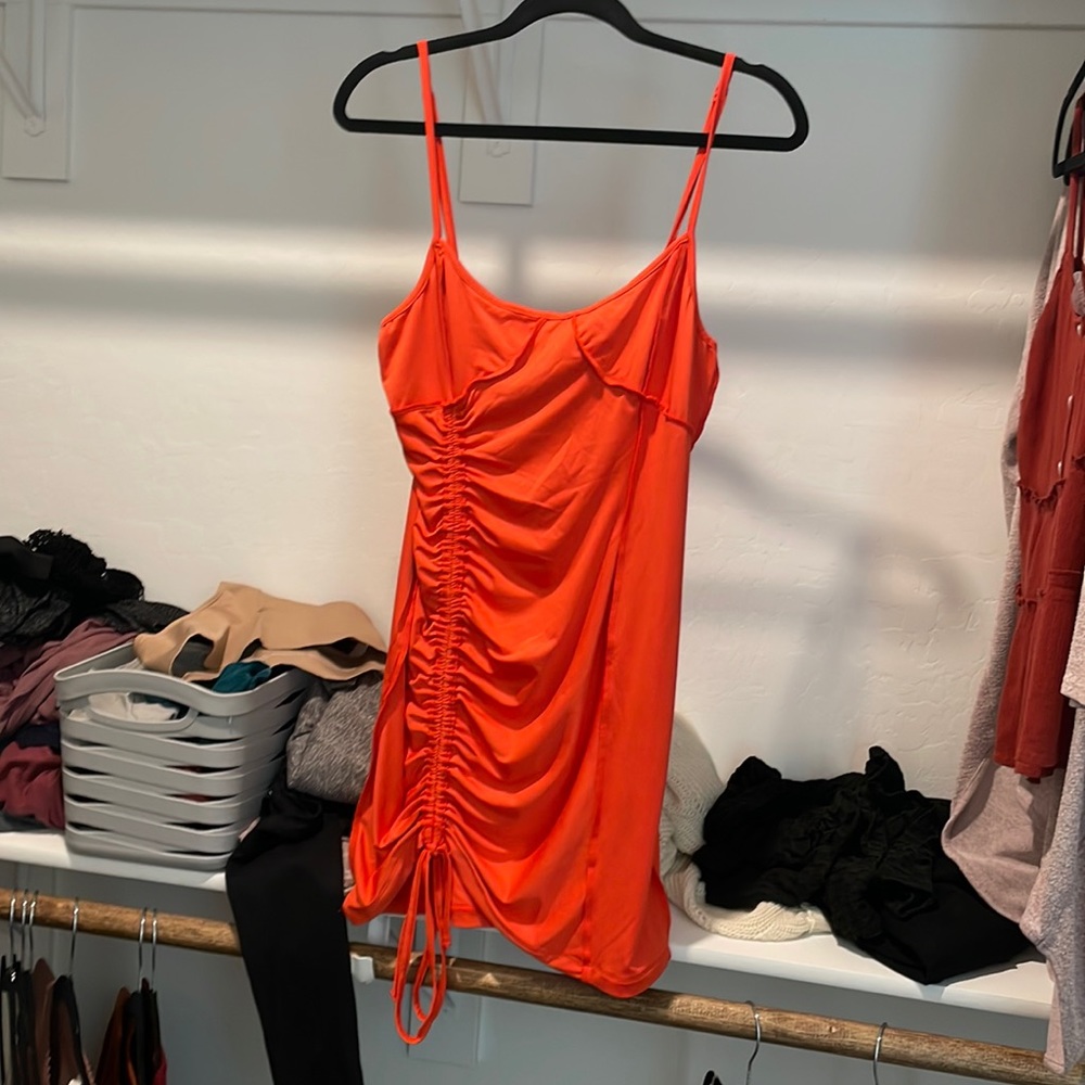 Neon orange fashion nova dress